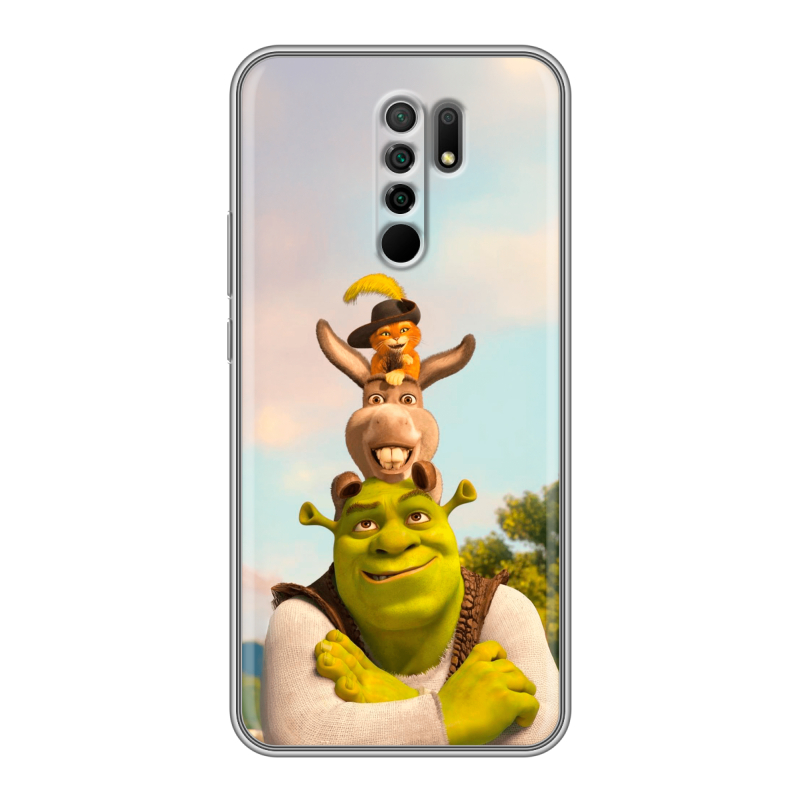 Силиконовый противоударный чехол на Xiaomi RedMi 9 с принтом Шрек Shrek Силиконовый противоударный чехол на Xiaomi RedMi 9 с принтом Шрек Shrek
