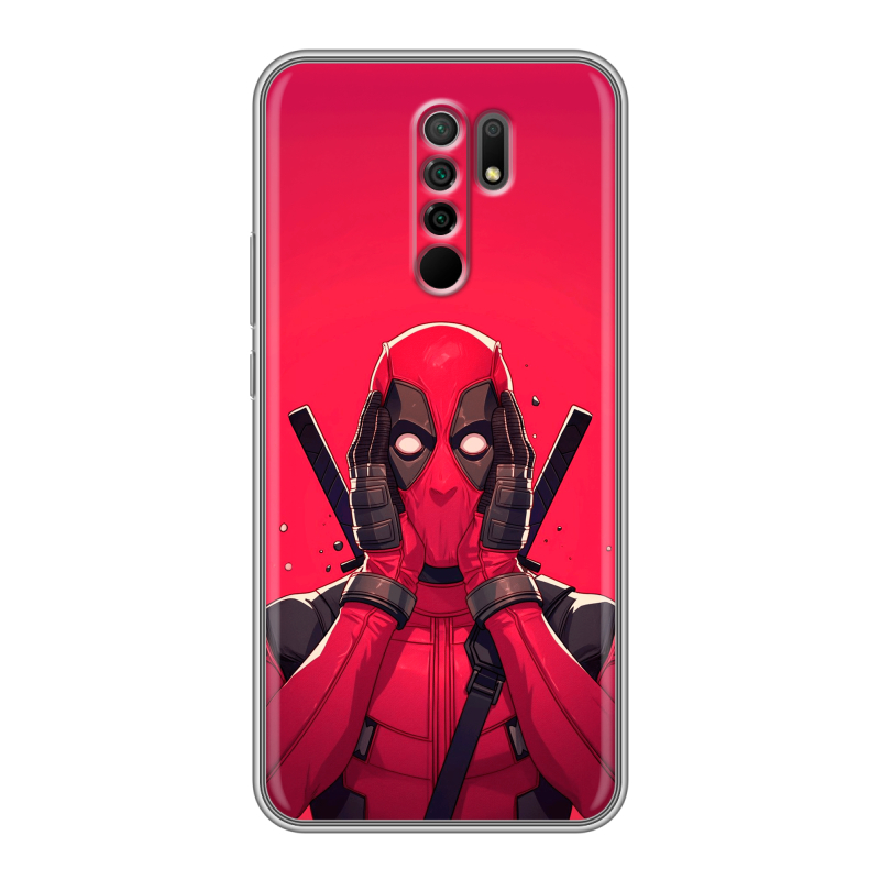 Силиконовый противоударный чехол на Xiaomi RedMi 9 с принтом Дедпул Deadpool Силиконовый противоударный чехол на Xiaomi RedMi 9 с принтом Дедпул Deadpool