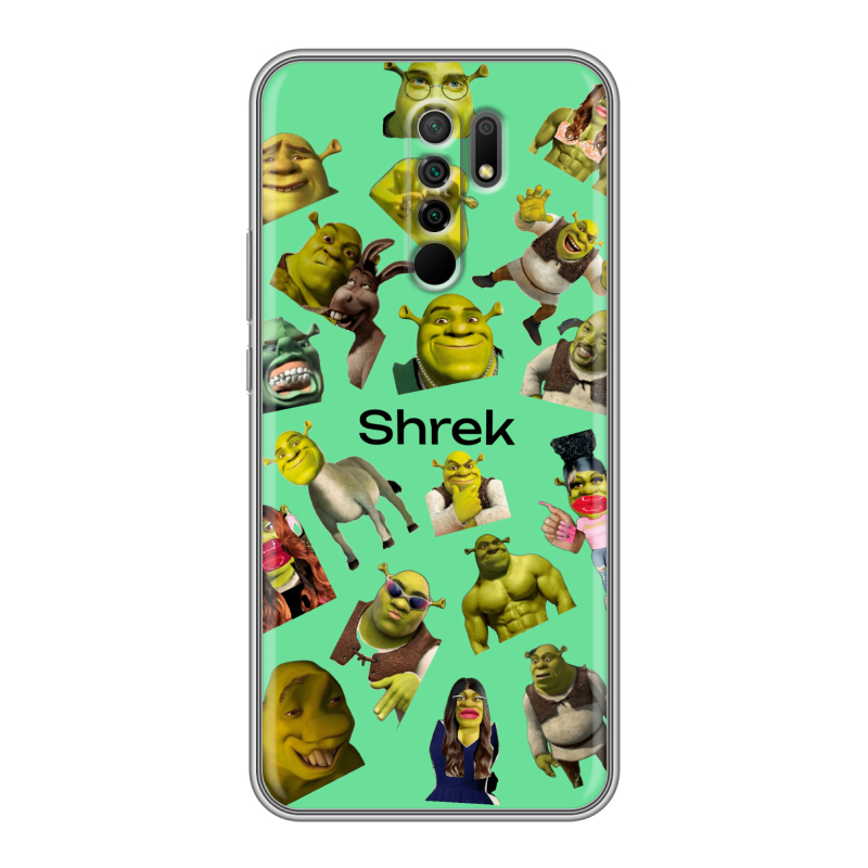 Силиконовый чехол на Xiaomi RedMi 9 с принтом Шрек Shrek Силиконовый чехол на Xiaomi RedMi 9 с принтом Шрек Shrek