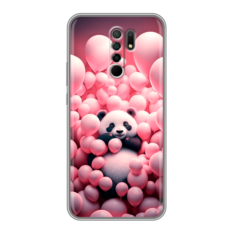 Силиконовый противоударный чехол на Xiaomi RedMi 9 с принтом Панда Силиконовый противоударный чехол на Xiaomi RedMi 9 с принтом Панда