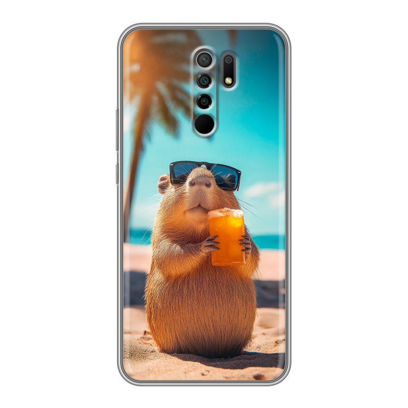 Силиконовый чехол на Xiaomi RedMi 9 с принтом Капибара Силиконовый чехол на Xiaomi RedMi 9 с принтом Капибара