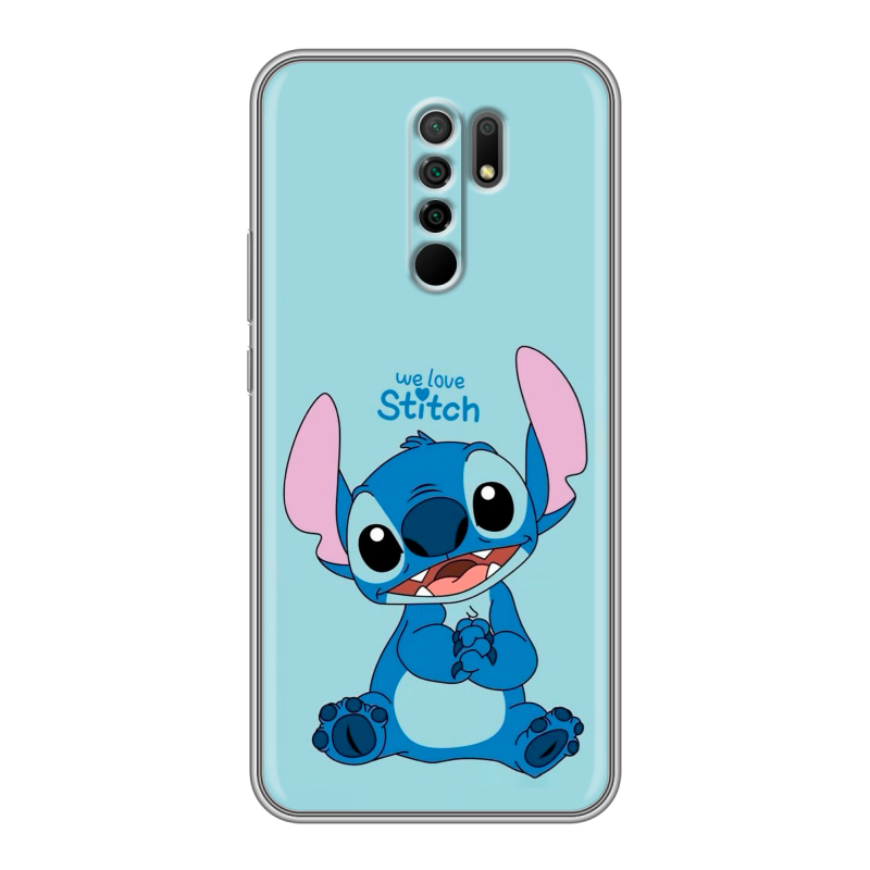 Силиконовый противоударный чехол на Xiaomi RedMi 9 с принтом Лило и Стич Силиконовый противоударный чехол на Xiaomi RedMi 9 с принтом Лило и Стич