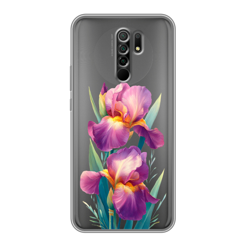 Силиконовый противоударный чехол на Xiaomi RedMi 9 с принтом Цветы орхидеи Силиконовый противоударный чехол на Xiaomi RedMi 9 с принтом Цветы орхидеи