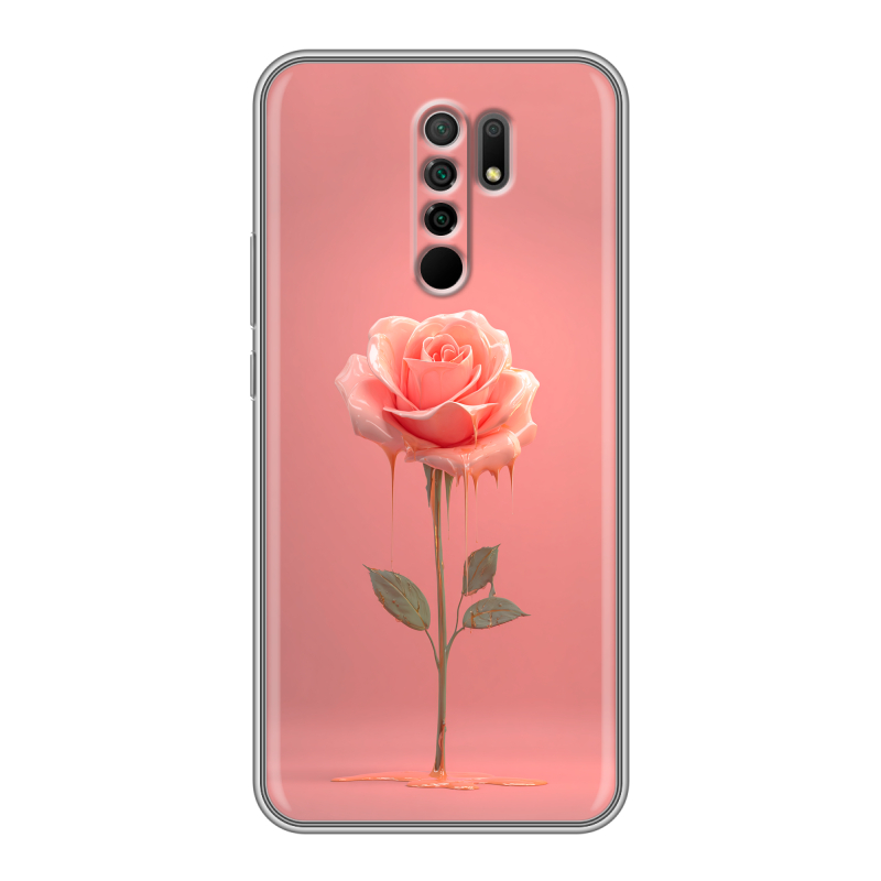 Силиконовый чехол на Xiaomi RedMi 9 с принтом Розовая роза Силиконовый чехол на Xiaomi RedMi 9 с принтом Розовая роза