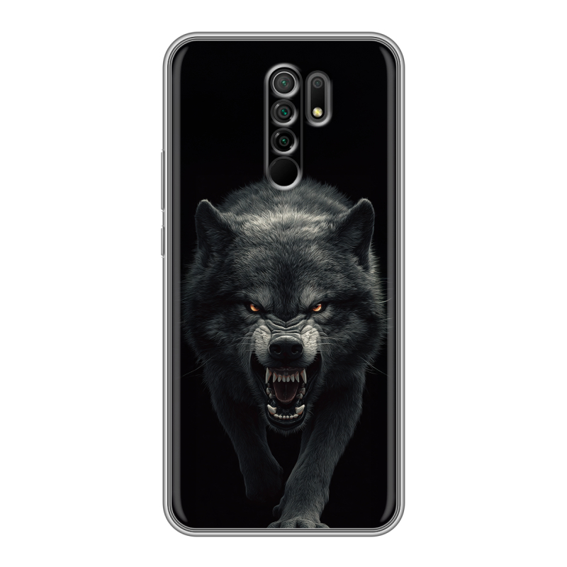 Силиконовый противоударный чехол на Xiaomi RedMi 9 с принтом Волк Силиконовый противоударный чехол на Xiaomi RedMi 9 с принтом Волк