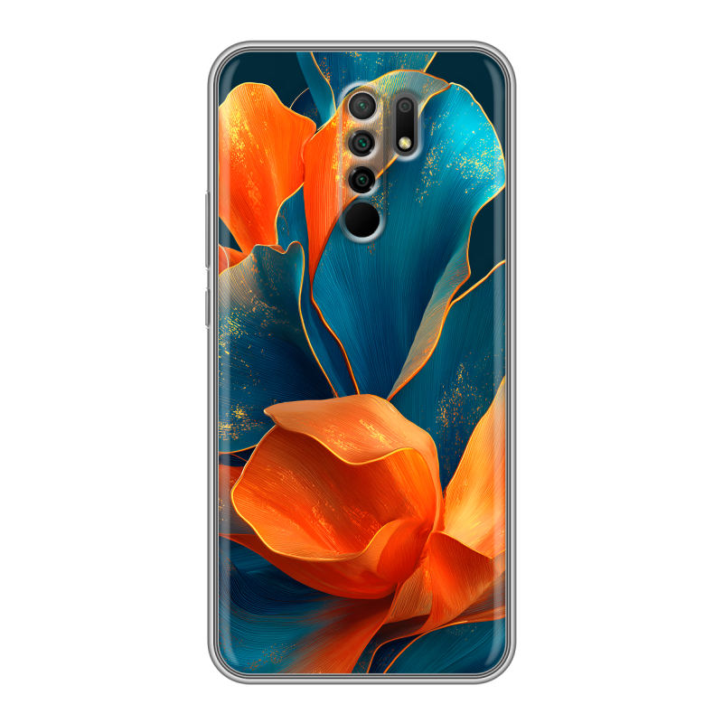 Силиконовый чехол на Xiaomi RedMi 9 с принтом Цветы Силиконовый чехол на Xiaomi RedMi 9 с принтом Цветы