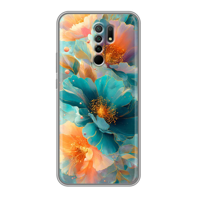 Силиконовый чехол на Xiaomi RedMi 9 с принтом Цветы Силиконовый чехол на Xiaomi RedMi 9 с принтом Цветы