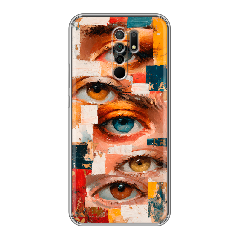 Силиконовый противоударный чехол на Xiaomi RedMi 9 с принтом Модный принт Силиконовый противоударный чехол на Xiaomi RedMi 9 с принтом Модный принт