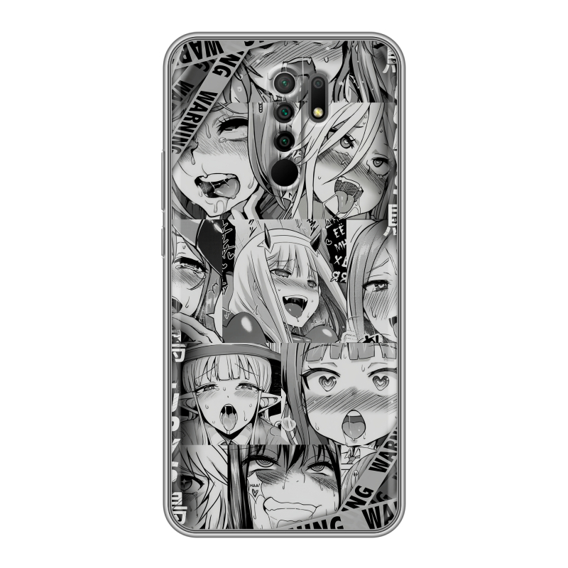 Силиконовый противоударный чехол на Xiaomi RedMi 9 с принтом Ahegao Ахегао Аниме Силиконовый противоударный чехол на Xiaomi RedMi 9 с принтом Ahegao Ахегао Аниме