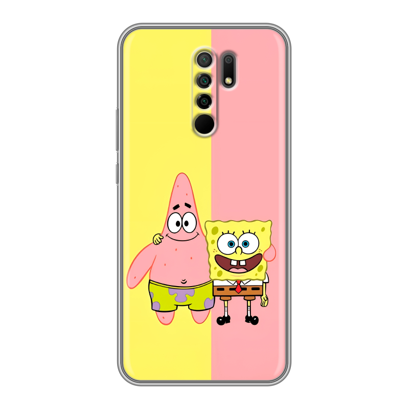 Силиконовый противоударный чехол на Xiaomi RedMi 9 с принтом Спанч боб Спанчбоб Силиконовый противоударный чехол на Xiaomi RedMi 9 с принтом Спанч боб Спанчбоб