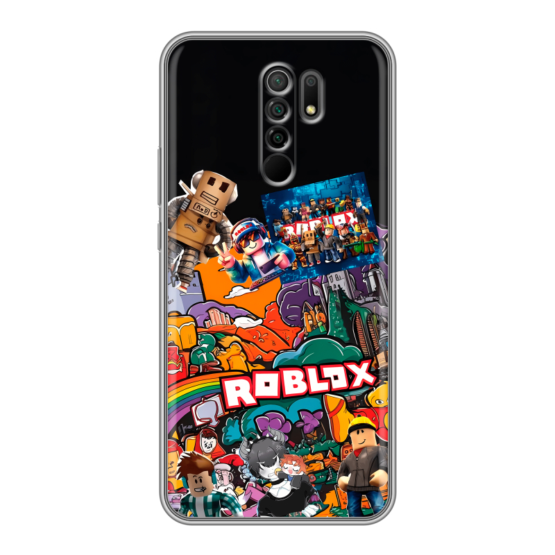 Силиконовый противоударный чехол на Xiaomi RedMi 9 с принтом Roblox Роблокс Силиконовый противоударный чехол на Xiaomi RedMi 9 с принтом Roblox Роблокс