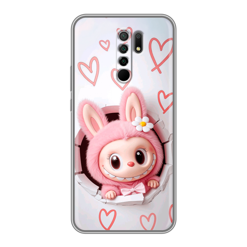 Силиконовый чехол на Xiaomi RedMi 9 с принтом Labubu Лабубу Силиконовый чехол на Xiaomi RedMi 9 с принтом Labubu Лабубу
