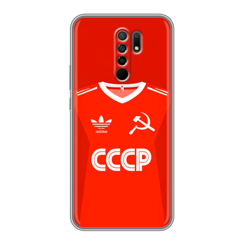 Силиконовый противоударный чехол на Xiaomi RedMi 9 с принтом Флаг Герб СССР Силиконовый противоударный чехол на Xiaomi RedMi 9 с принтом Флаг Герб СССР