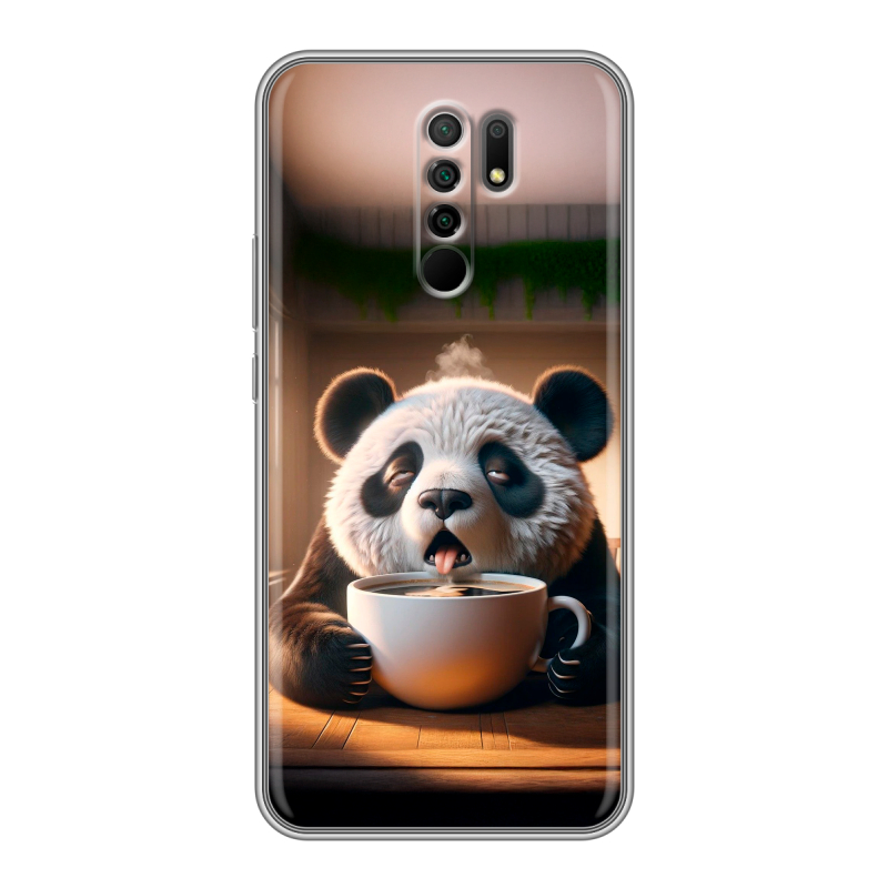 Силиконовый противоударный чехол на Xiaomi RedMi 9 с принтом смешная панда Силиконовый противоударный чехол на Xiaomi RedMi 9 с принтом смешная панда