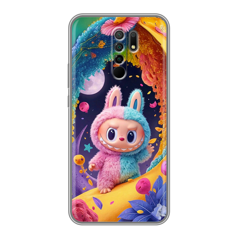 Силиконовый чехол на Xiaomi RedMi 9 с принтом Labubu Лабубу Силиконовый чехол на Xiaomi RedMi 9 с принтом Labubu Лабубу