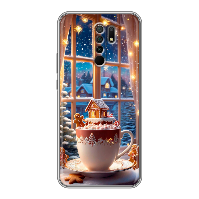 Силиконовый чехол на Xiaomi RedMi 9 с принтом Новый год Силиконовый чехол на Xiaomi RedMi 9 с принтом Новый год