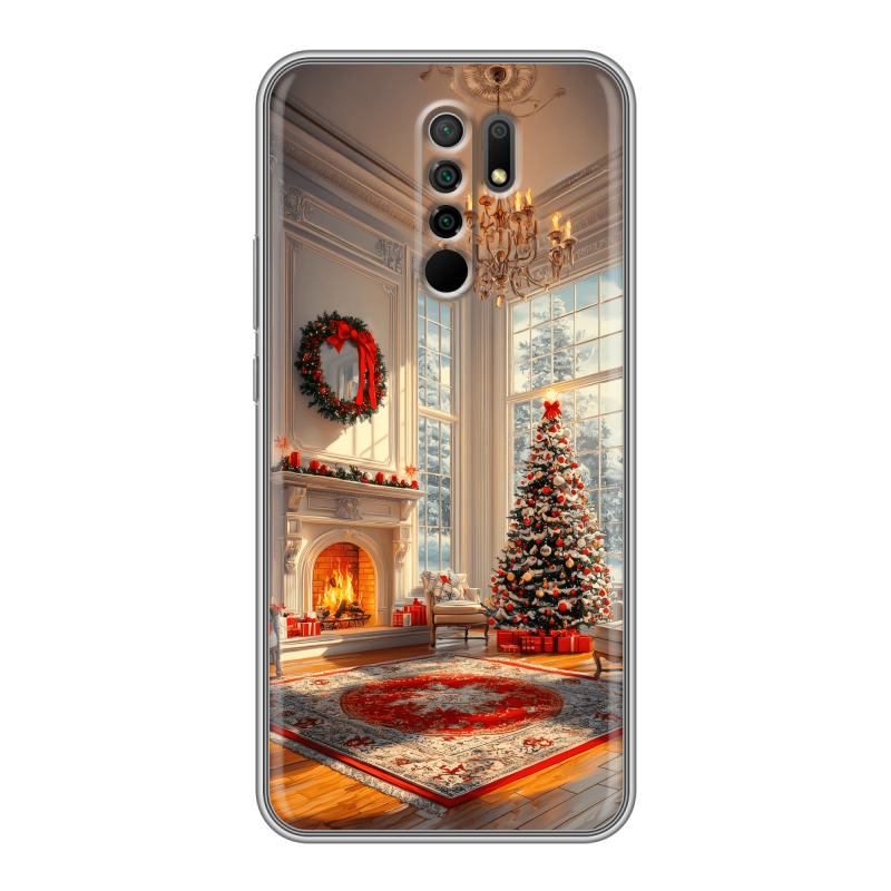 Силиконовый чехол на Xiaomi RedMi 9 с принтом Новый год Силиконовый чехол на Xiaomi RedMi 9 с принтом Новый год