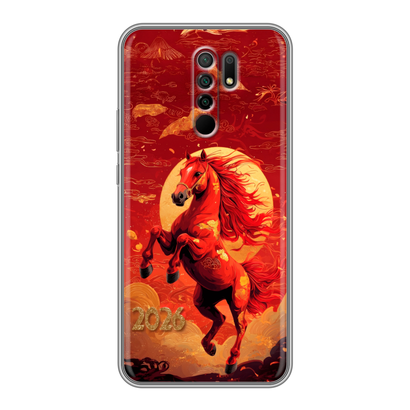 Силиконовый чехол на Xiaomi RedMi 9 с принтом Новый год Силиконовый чехол на Xiaomi RedMi 9 с принтом Новый год