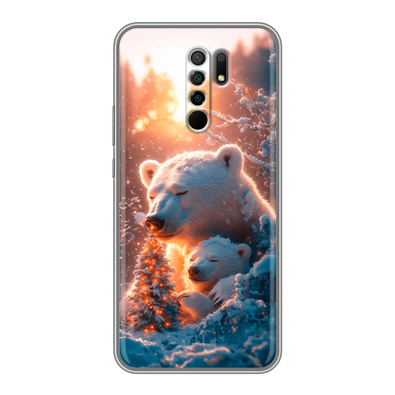 Силиконовый чехол на Xiaomi RedMi 9 с принтом Новый год Силиконовый чехол на Xiaomi RedMi 9 с принтом Новый год