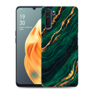 Силиконовый чехол на OPPO A91 с принтом Мрамор зеленое золото Силиконовый чехол на OPPO A91 с принтом Мрамор зеленое золото