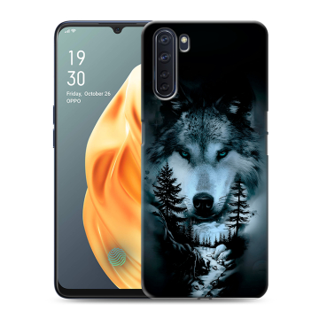 Силиконовый чехол на OPPO A91 с принтом Лесной волк Силиконовый чехол на OPPO A91 с принтом Лесной волк