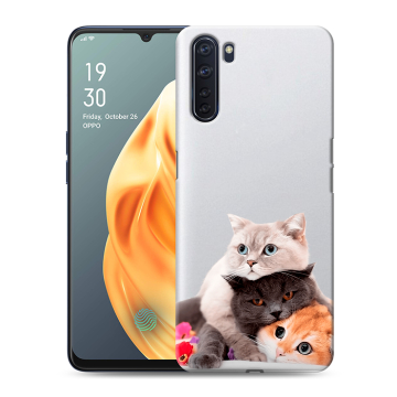 Силиконовый чехол на OPPO A91 с принтом Кошки Силиконовый чехол на OPPO A91 с принтом Кошки