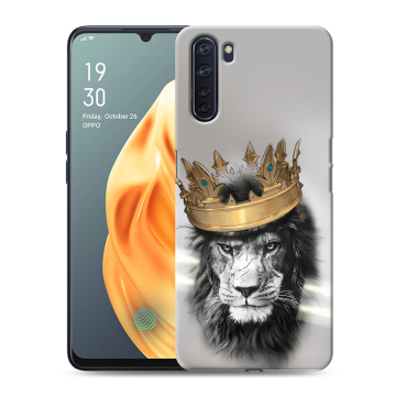 Силиконовый чехол на OPPO A91 с принтом Лев с короной Силиконовый чехол на OPPO A91 с принтом Лев с короной