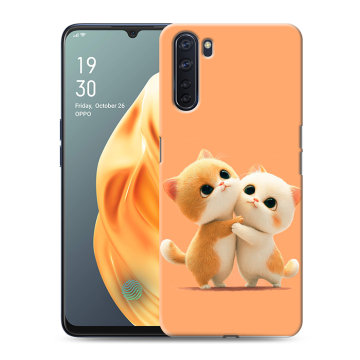 Силиконовый чехол на OPPO A91 с принтом Милые котики Силиконовый чехол на OPPO A91 с принтом Милые котики