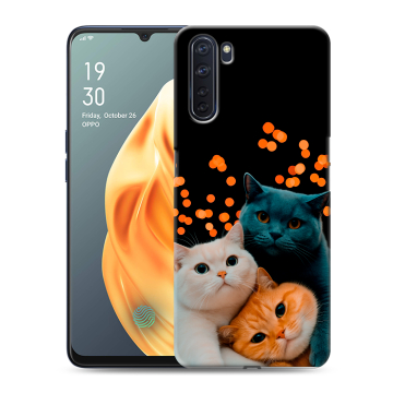Силиконовый чехол на OPPO A91 с принтом Кошки Силиконовый чехол на OPPO A91 с принтом Кошки