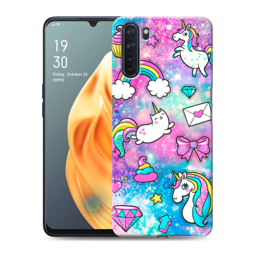 Силиконовый чехол на OPPO A91 с принтом Единороги