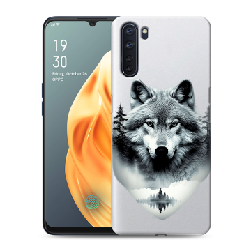Силиконовый чехол на OPPO A91 с принтом Волк в лесу Силиконовый чехол на OPPO A91 с принтом Волк в лесу