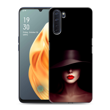 Силиконовый чехол на OPPO A91 с принтом Девушка в шляпе Силиконовый чехол на OPPO A91 с принтом Девушка в шляпе
