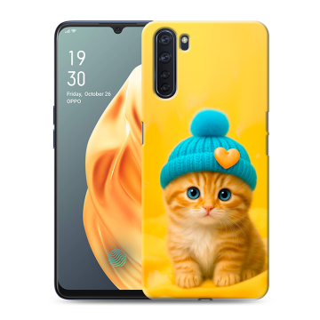 Силиконовый чехол на OPPO A91 с принтом Котенок в шапке Силиконовый чехол на OPPO A91 с принтом Котенок в шапке