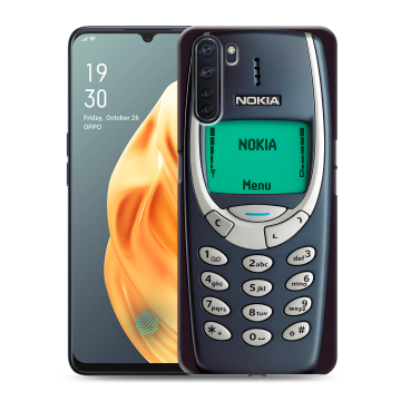Силиконовый чехол на OPPO A91 с принтом Старый телефон