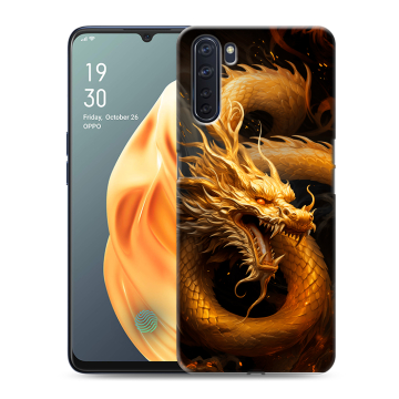 Силиконовый чехол на OPPO A91 с принтом Золотой дракон