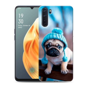 Силиконовый чехол на OPPO A91 с принтом Мопс в шапке Силиконовый чехол на OPPO A91 с принтом Мопс в шапке