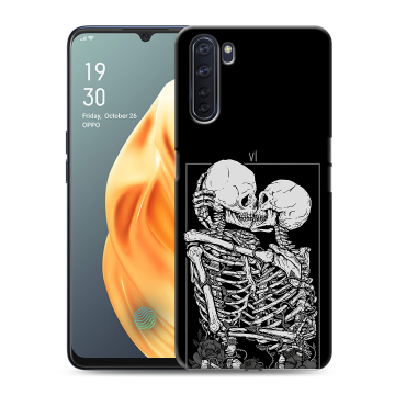 Силиконовый чехол на OPPO A91 с принтом Поцелуй скелетов Силиконовый чехол на OPPO A91 с принтом Поцелуй скелетов