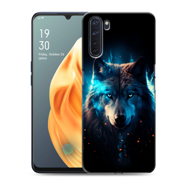 Силиконовый чехол на OPPO A91 с принтом Волк ночной