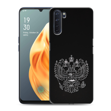 Силиконовый чехол на OPPO A91 с принтом Герб России