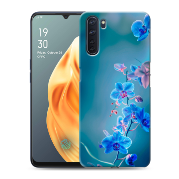 Силиконовый чехол на OPPO A91 с принтом Голубые цветы Силиконовый чехол на OPPO A91 с принтом Голубые цветы