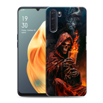 Силиконовый чехол на OPPO A91 с принтом Скелет и карты Силиконовый чехол на OPPO A91 с принтом Скелет и карты