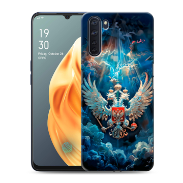 Силиконовый чехол на OPPO A91 с принтом Герб флаг России Силиконовый чехол на OPPO A91 с принтом Герб флаг России