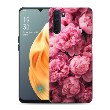 Силиконовый чехол на OPPO A91 с принтом цветы пионы Силиконовый чехол на OPPO A91 с принтом цветы пионы