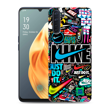 Силиконовый чехол на OPPO A91 с принтом найк nike черный