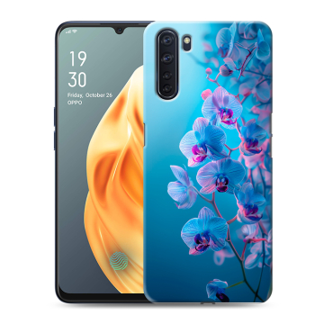 Силиконовый чехол на OPPO A91 с принтом голубые орхидеи Силиконовый чехол на OPPO A91 с принтом голубые орхидеи