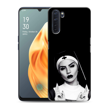 Силиконовый чехол на OPPO A91 с принтом монашка Силиконовый чехол на OPPO A91 с принтом монашка
