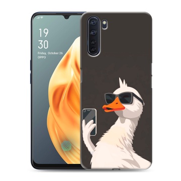 Силиконовый чехол на OPPO A91 с принтом утка в очках Силиконовый чехол на OPPO A91 с принтом утка в очках