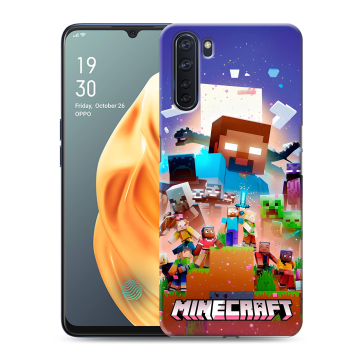 Силиконовый чехол на OPPO A91 с принтом Майнкрафт Minecraft