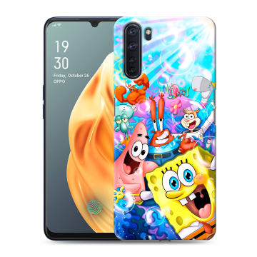 Силиконовый чехол на OPPO A91 с принтом спанчбоб спанч боб