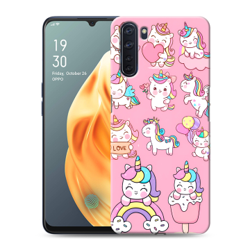 Силиконовый чехол на OPPO A91 с принтом Единороги и радуга Силиконовый чехол на OPPO A91 с принтом Единороги и радуга